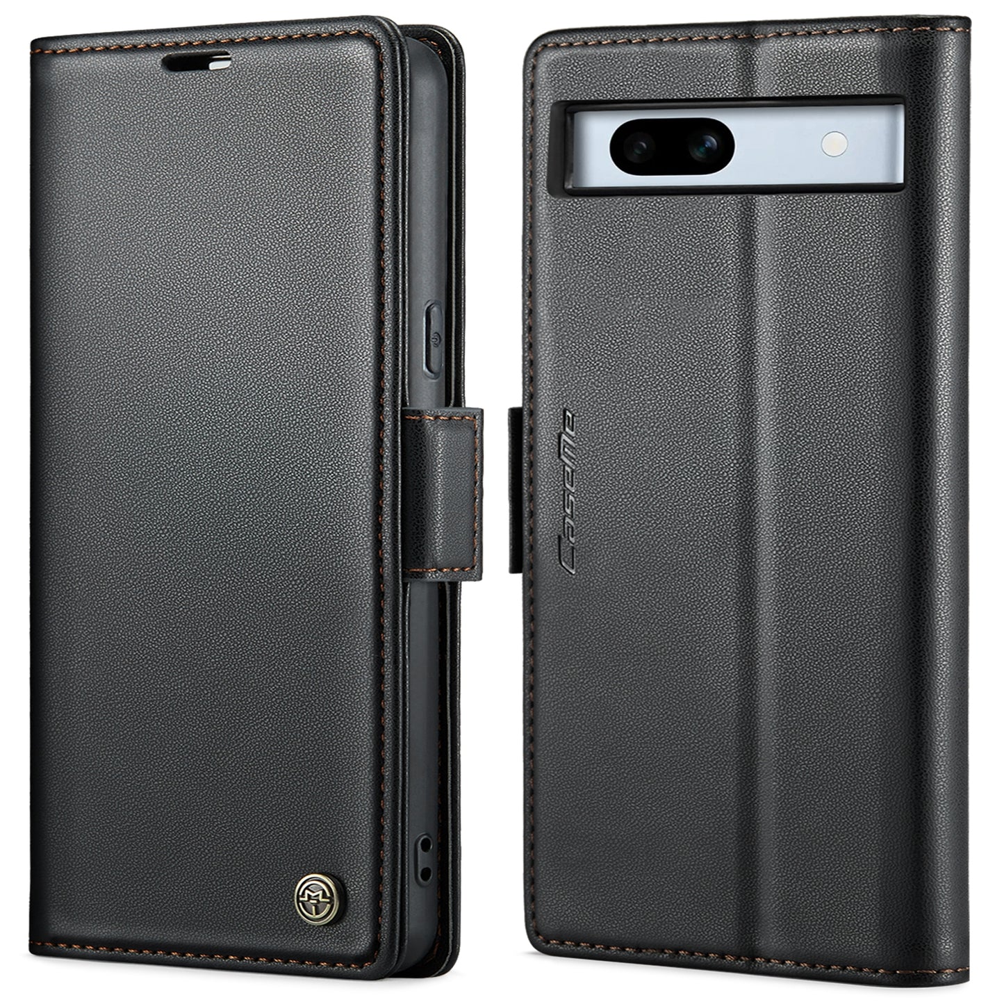 Google Pixel 7a Litchi Texture RFID Anti-theft Leather Phone Case with Butterfly Buckle, Stand & Card Wallet with TPU Shell