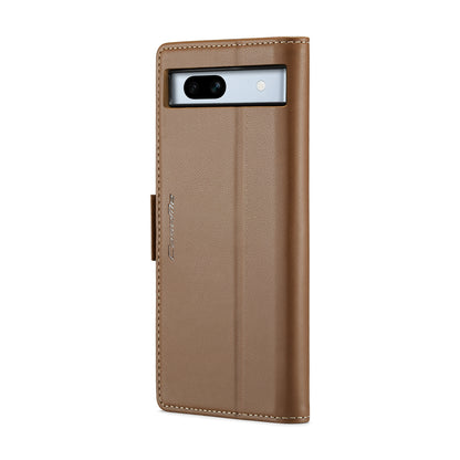 Google Pixel 7a Litchi Texture RFID Anti-theft Leather Phone Case with Butterfly Buckle, Stand & Card Wallet with TPU Shell