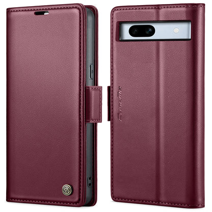 Google Pixel 7a Litchi Texture RFID Anti-theft Leather Phone Case with Butterfly Buckle, Stand & Card Wallet with TPU Shell
