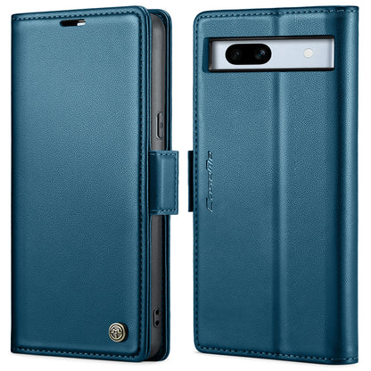 Google Pixel 7a Litchi Texture RFID Anti-theft Leather Phone Case with Butterfly Buckle, Stand & Card Wallet with TPU Shell