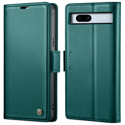 Google Pixel 7a Litchi Texture RFID Anti-theft Leather Phone Case with Butterfly Buckle, Stand & Card Wallet with TPU Shell