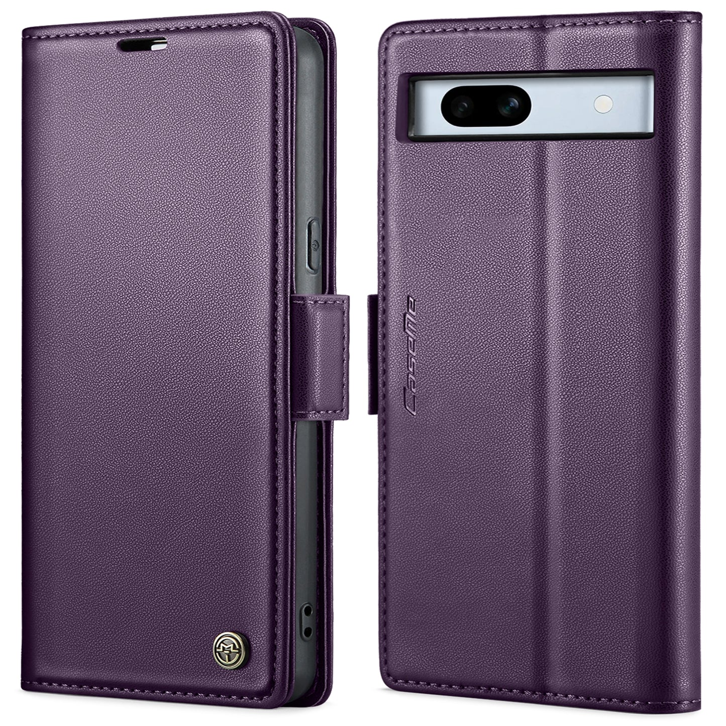 Google Pixel 7a Litchi Texture RFID Anti-theft Leather Phone Case with Butterfly Buckle, Stand & Card Wallet with TPU Shell