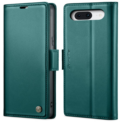 Google Pixel 8 Litchi Texture RFID Anti-theft Leather Phone Case with Butterfly Buckle, Stand & Card Wallet with TPU Shell