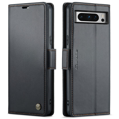 Google Pixel 8 Pro Litchi Texture RFID Anti-theft Leather Phone Case with Butterfly Buckle, Stand & Card Wallet with TPU Shell