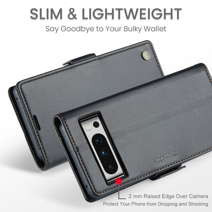 Google Pixel 8 Pro Litchi Texture RFID Anti-theft Leather Phone Case with Butterfly Buckle, Stand & Card Wallet with TPU Shell