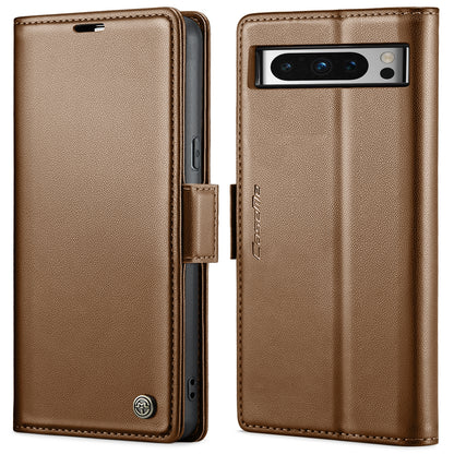 Google Pixel 8 Pro Litchi Texture RFID Anti-theft Leather Phone Case with Butterfly Buckle, Stand & Card Wallet with TPU Shell
