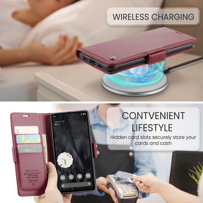 Google Pixel 8 Pro Litchi Texture RFID Anti-theft Leather Phone Case with Butterfly Buckle, Stand & Card Wallet with TPU Shell