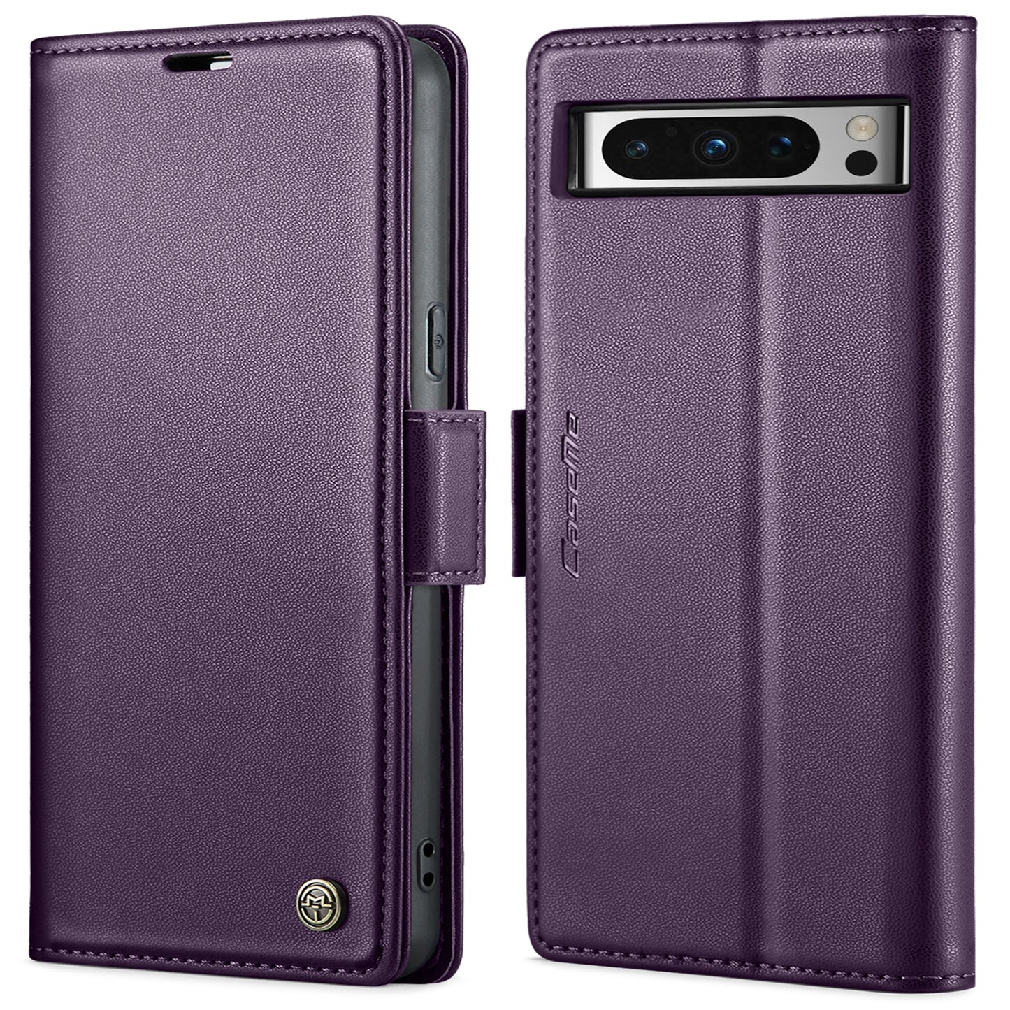 Google Pixel 8 Pro Litchi Texture RFID Anti-theft Leather Phone Case with Butterfly Buckle, Stand & Card Wallet with TPU Shell
