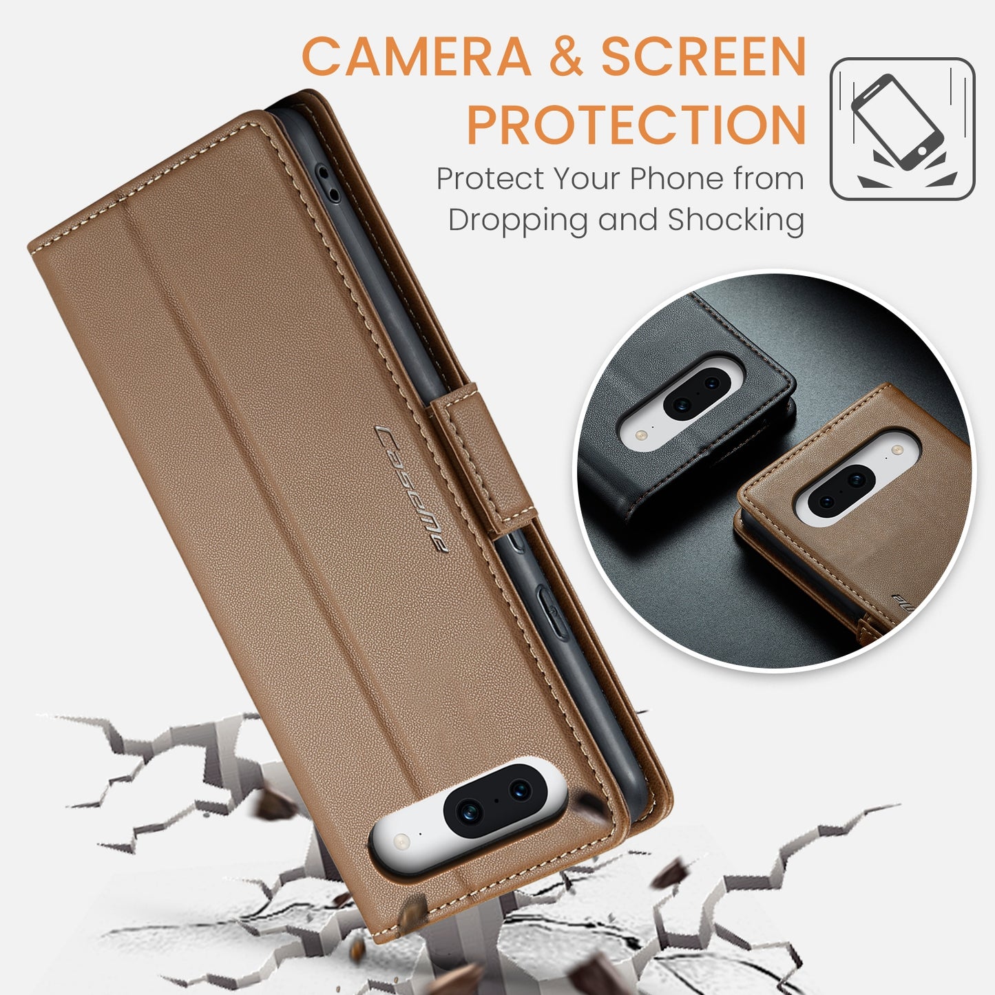 Google Pixel 8a Litchi Texture RFID Anti-theft Leather Phone Case with Butterfly Buckle, Stand & Card Wallet with TPU Shell