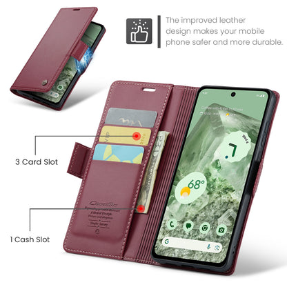Google Pixel 8a Litchi Texture RFID Anti-theft Leather Phone Case with Butterfly Buckle, Stand & Card Wallet with TPU Shell