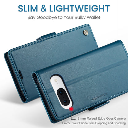 Google Pixel 8a Litchi Texture RFID Anti-theft Leather Phone Case with Butterfly Buckle, Stand & Card Wallet with TPU Shell