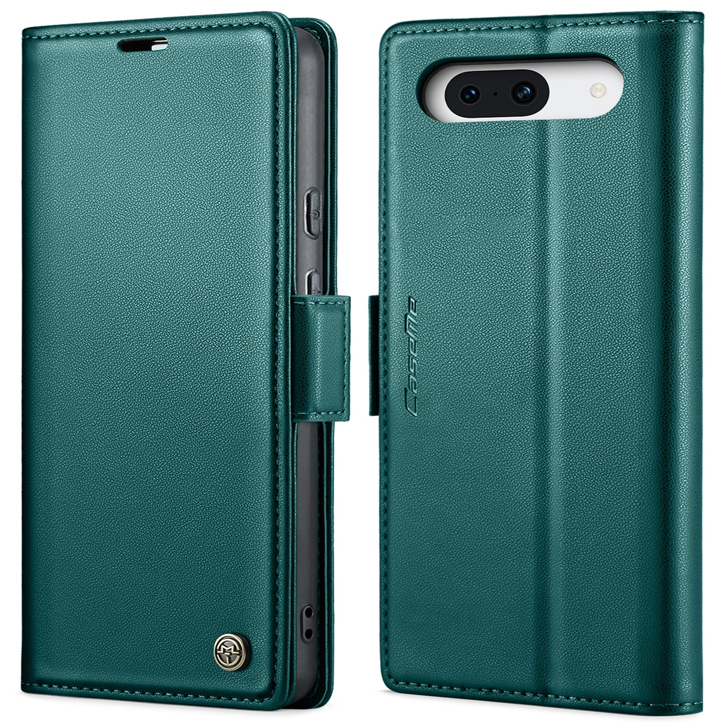 Google Pixel 8a Litchi Texture RFID Anti-theft Leather Phone Case with Butterfly Buckle, Stand & Card Wallet with TPU Shell