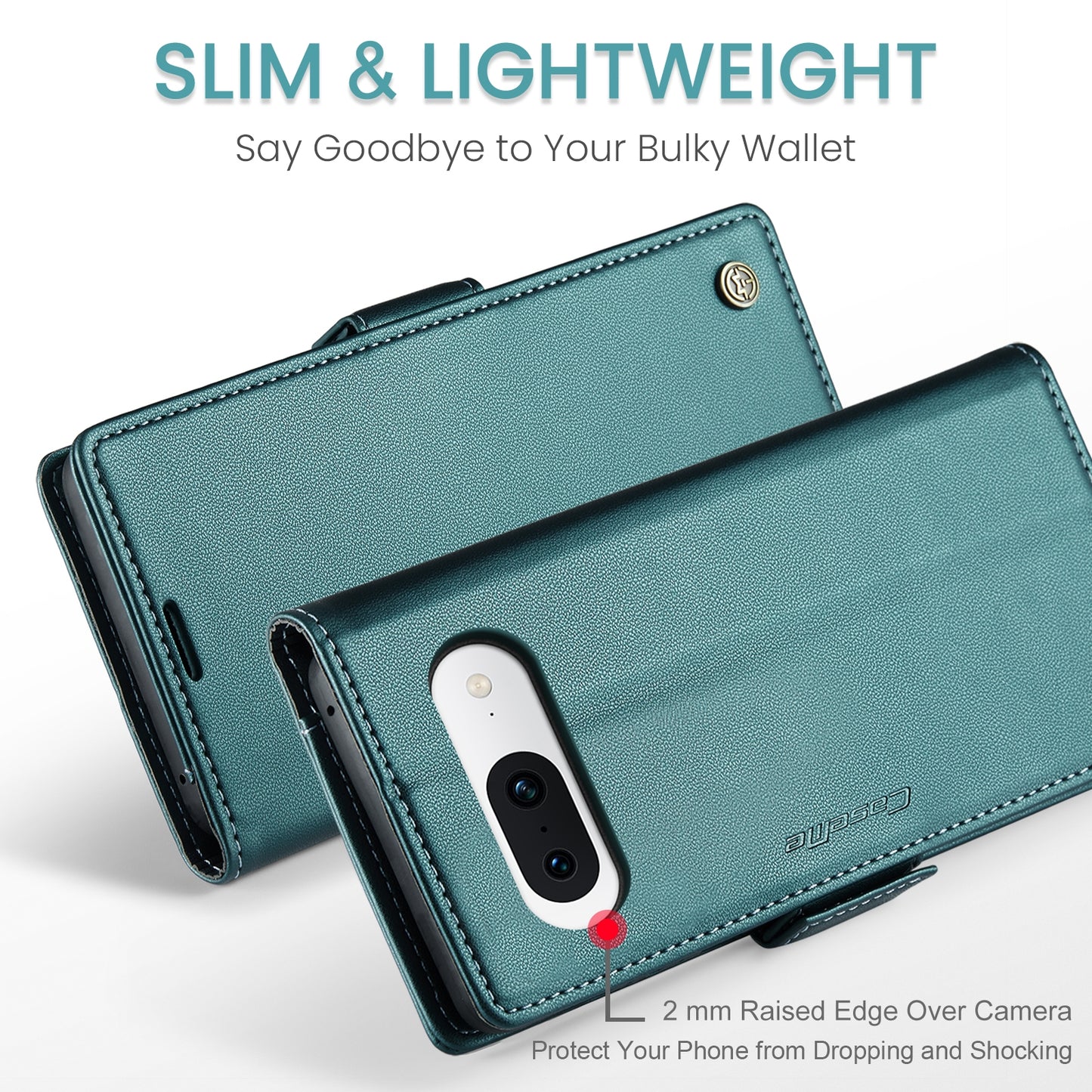 Google Pixel 8a Litchi Texture RFID Anti-theft Leather Phone Case with Butterfly Buckle, Stand & Card Wallet with TPU Shell