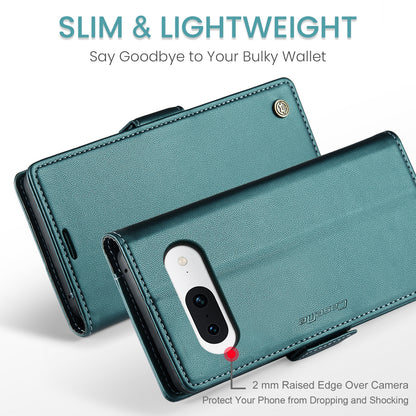 Google Pixel 8a Litchi Texture RFID Anti-theft Leather Phone Case with Butterfly Buckle, Stand & Card Wallet with TPU Shell