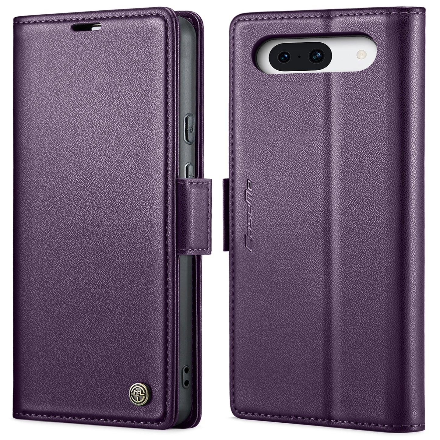 Google Pixel 8a Litchi Texture RFID Anti-theft Leather Phone Case with Butterfly Buckle, Stand & Card Wallet with TPU Shell