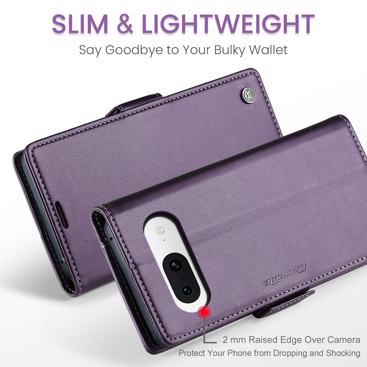 Google Pixel 8a Litchi Texture RFID Anti-theft Leather Phone Case with Butterfly Buckle, Stand & Card Wallet with TPU Shell