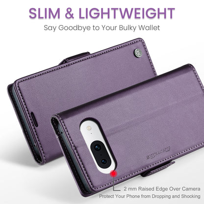 Google Pixel 8a Litchi Texture RFID Anti-theft Leather Phone Case with Butterfly Buckle, Stand & Card Wallet with TPU Shell