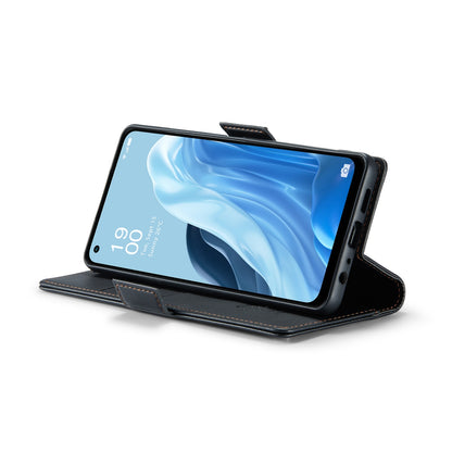 OPPO F21 Pro 4G Litchi Texture RFID Anti-theft Leather Phone Case with Butterfly Buckle, Stand & Card Wallet with TPU Shell