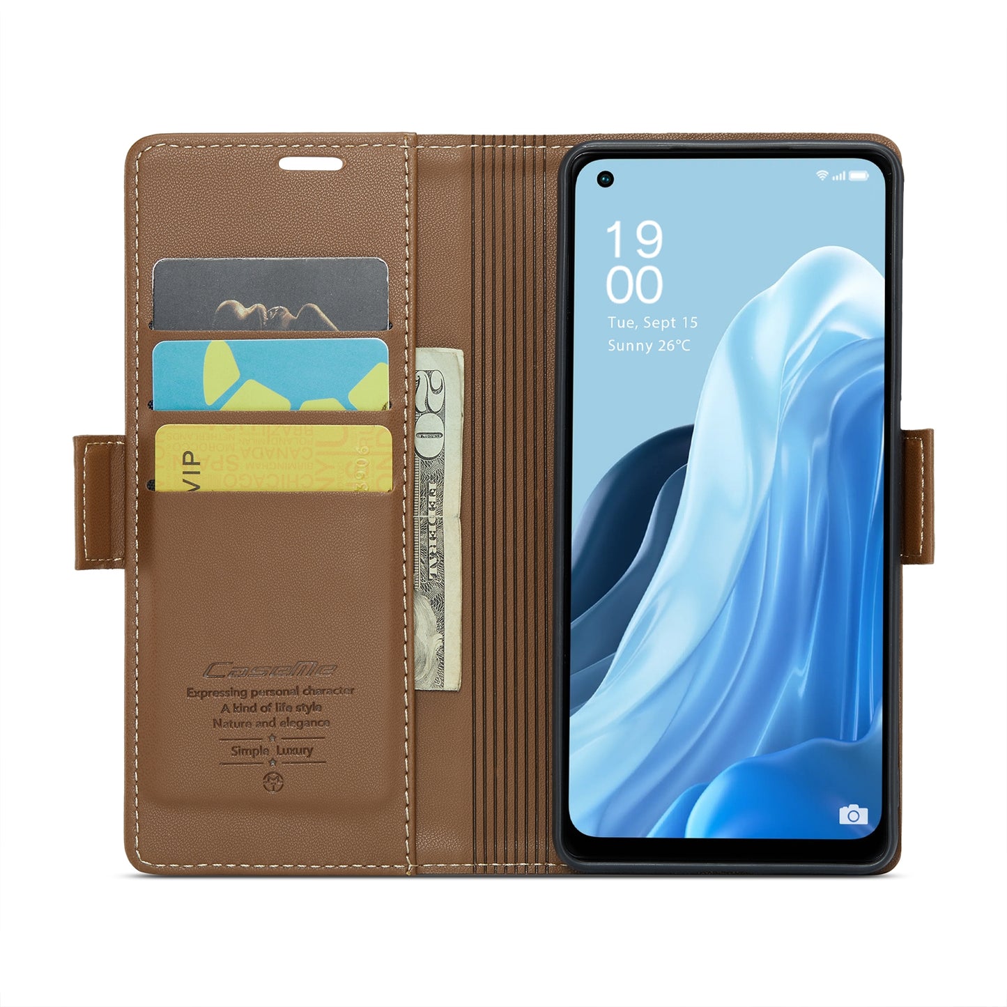 OPPO F21 Pro 4G Litchi Texture RFID Anti-theft Leather Phone Case with Butterfly Buckle, Stand & Card Wallet with TPU Shell