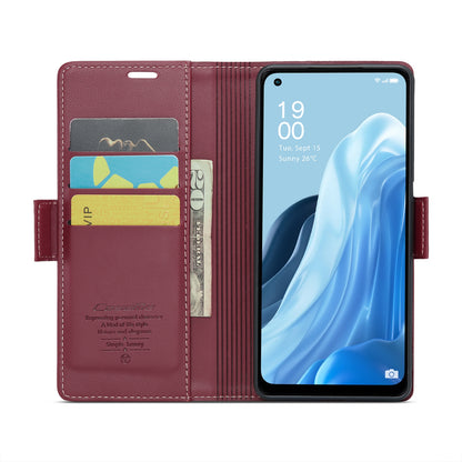 OPPO F21 Pro 4G Litchi Texture RFID Anti-theft Leather Phone Case with Butterfly Buckle, Stand & Card Wallet with TPU Shell