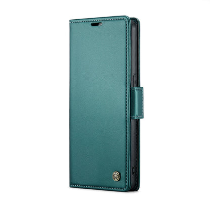 OPPO F21 Pro 4G Litchi Texture RFID Anti-theft Leather Phone Case with Butterfly Buckle, Stand & Card Wallet with TPU Shell