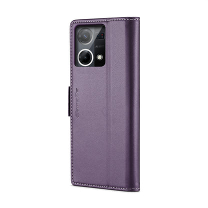 OPPO F21 Pro 4G Litchi Texture RFID Anti-theft Leather Phone Case with Butterfly Buckle, Stand & Card Wallet with TPU Shell