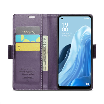 OPPO F21 Pro 4G Litchi Texture RFID Anti-theft Leather Phone Case with Butterfly Buckle, Stand & Card Wallet with TPU Shell