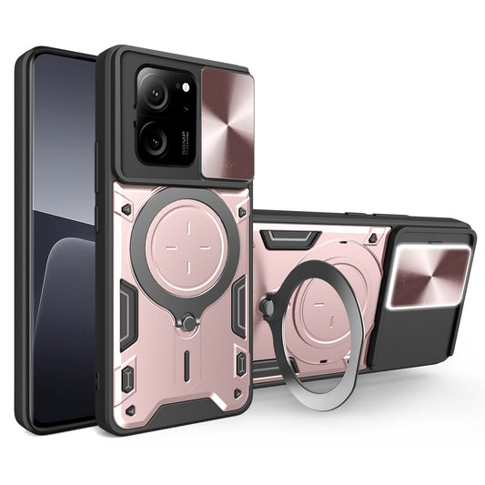 Xiaomi Redmi K60 Ultra Magnetic Holder CD Texture Sliding Camshield Phone Case, TPU PC Shockproof Cover