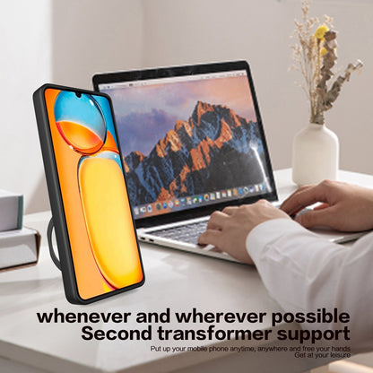 Xiaomi Redmi 13C 4G Magnetic Holder CD Texture Sliding Camshield Phone Case, TPU PC Shockproof Cover