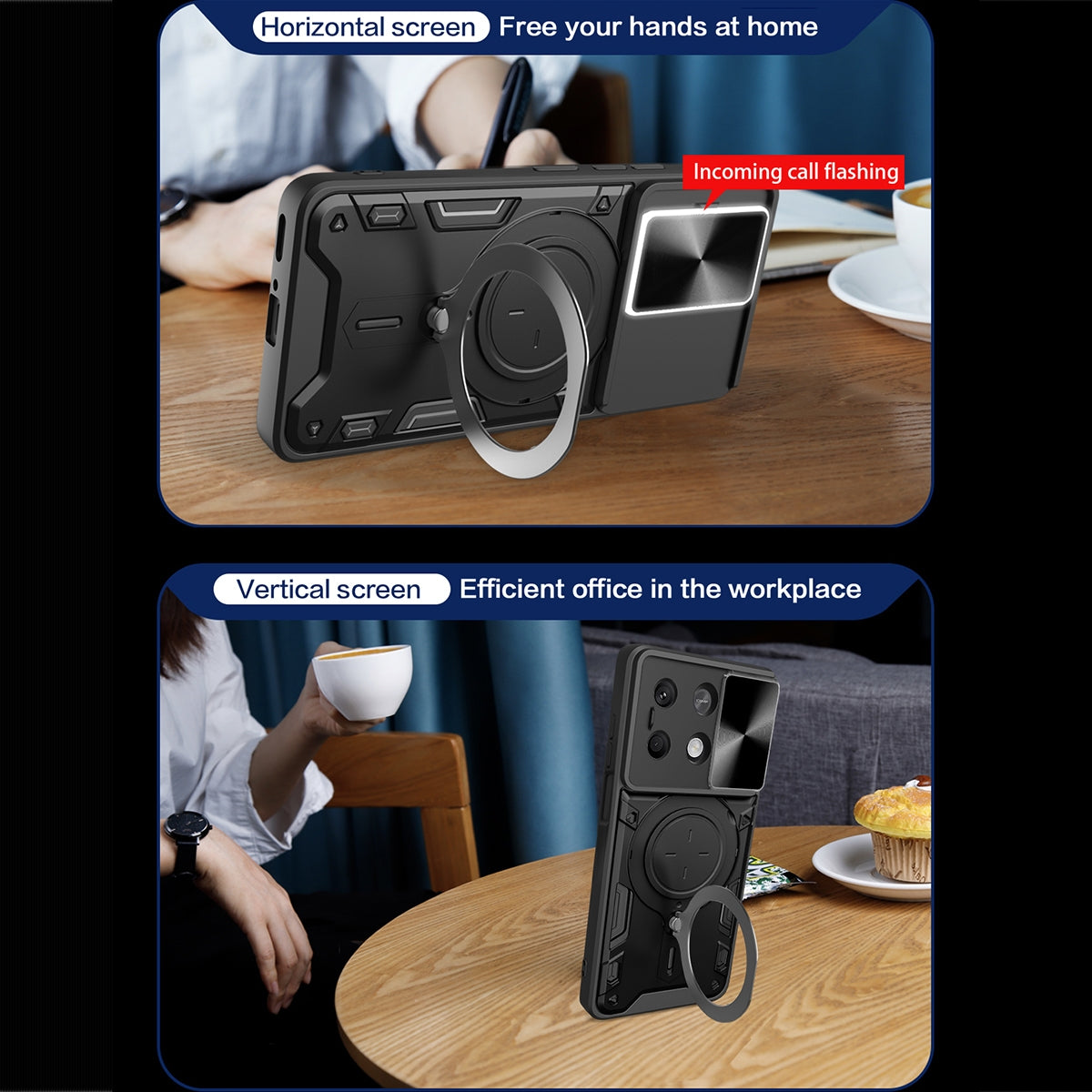 Xiaomi Redmi Note 13 5G Magnetic Holder CD Texture Sliding Camshield Phone Case, TPU PC Shockproof Cover