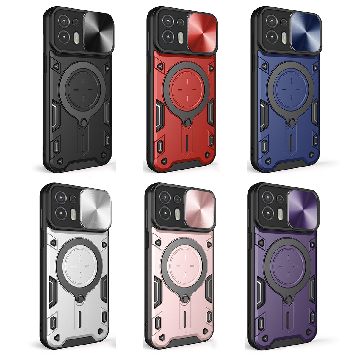 Motorola Edge 20 Lite Magnetic Holder CD Texture Sliding Camshield Phone Case, TPU PC Shockproof Cover