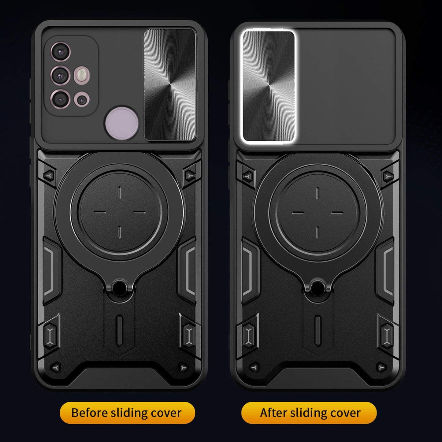 Motorola Moto G30 Magnetic Holder CD Texture Sliding Camshield Phone Case, TPU PC Shockproof Cover