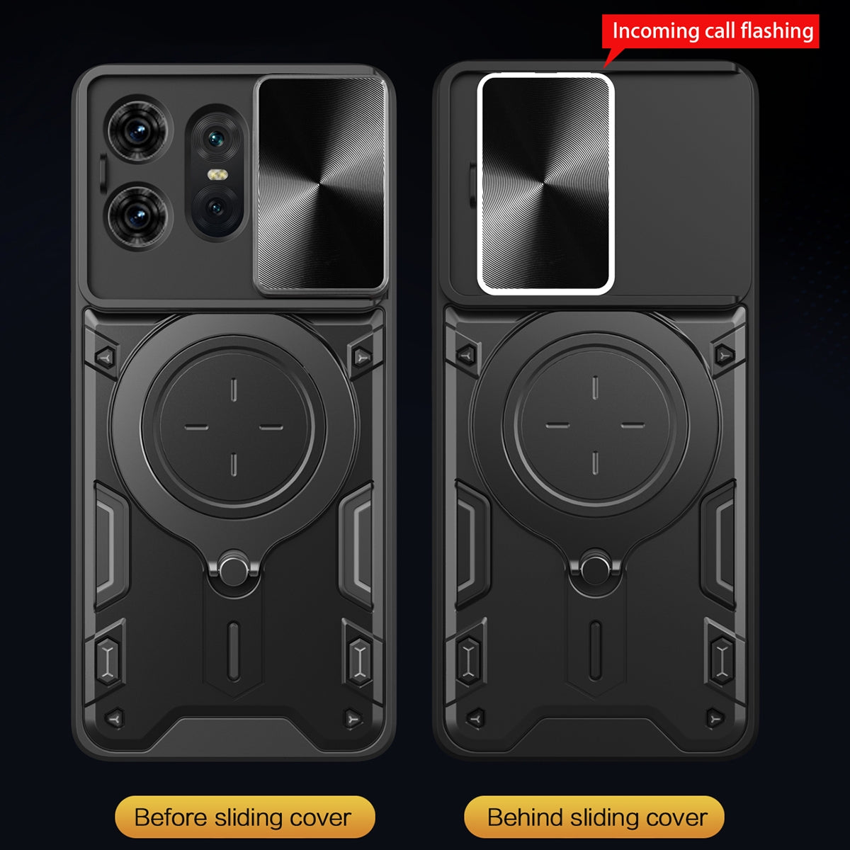 Motorola Edge 50 Pro Magnetic Holder CD Texture Sliding Camshield Phone Case, TPU PC Shockproof Cover