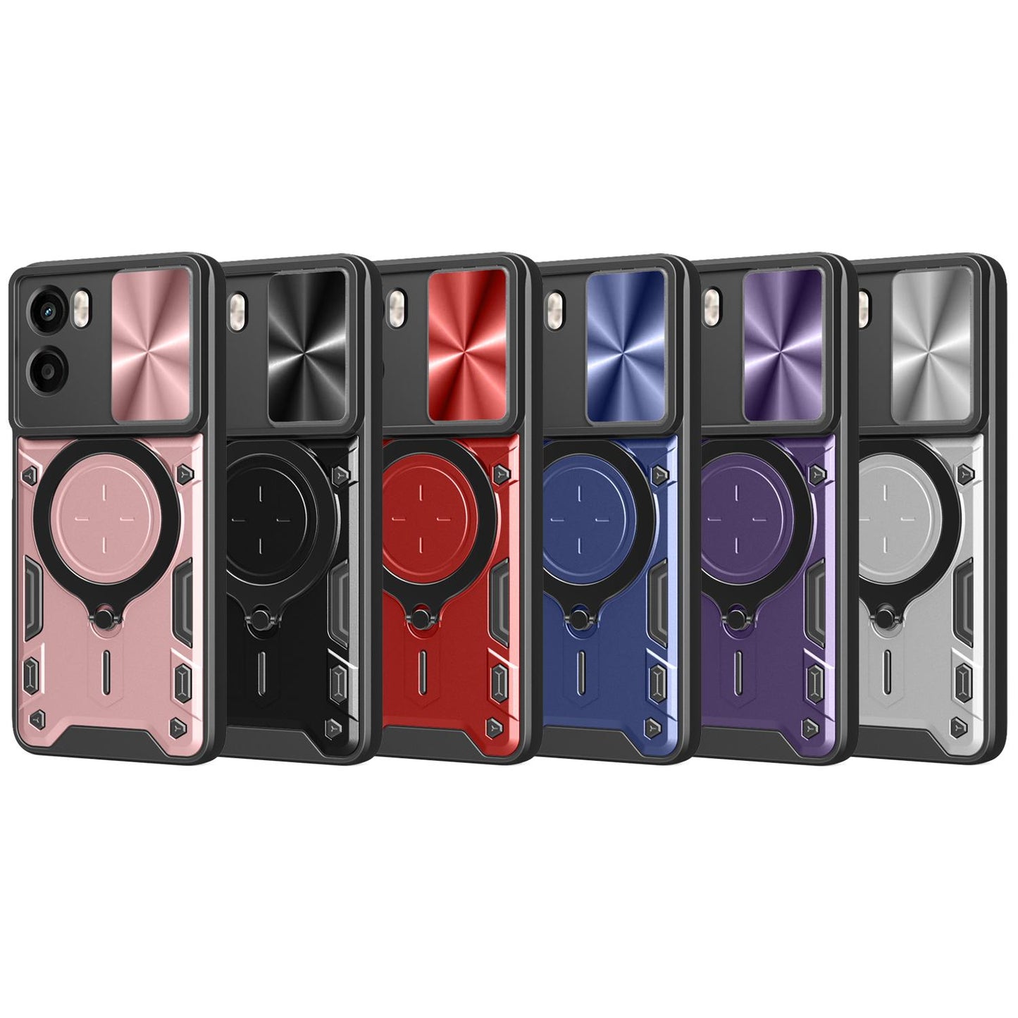 Motorola Moto G05 Magnetic Holder CD Texture Sliding Camshield Phone Case, TPU PC Shockproof Cover