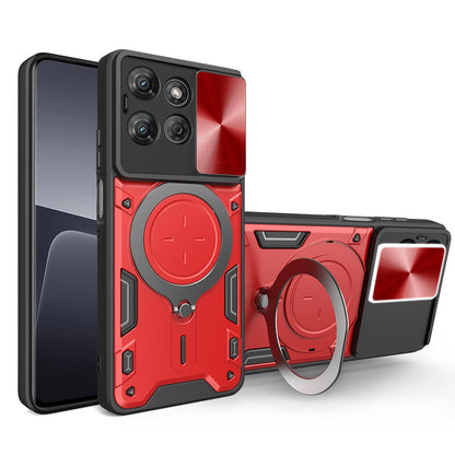 Motorola Moto G Power 2025 Magnetic Holder CD Texture Sliding Camshield Phone Case, TPU PC Shockproof Cover