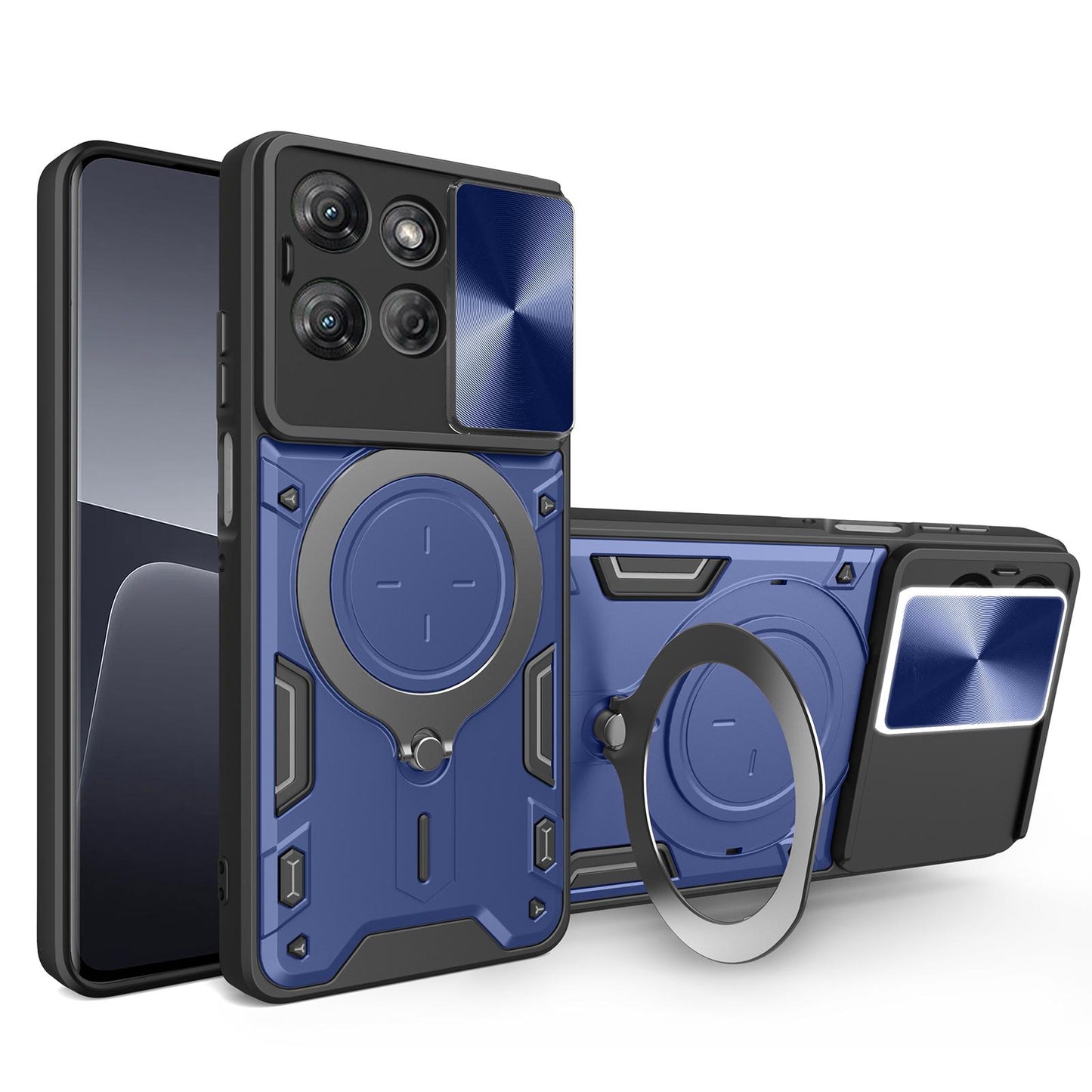 Motorola Moto G Power 2025 Magnetic Holder CD Texture Sliding Camshield Phone Case, TPU PC Shockproof Cover