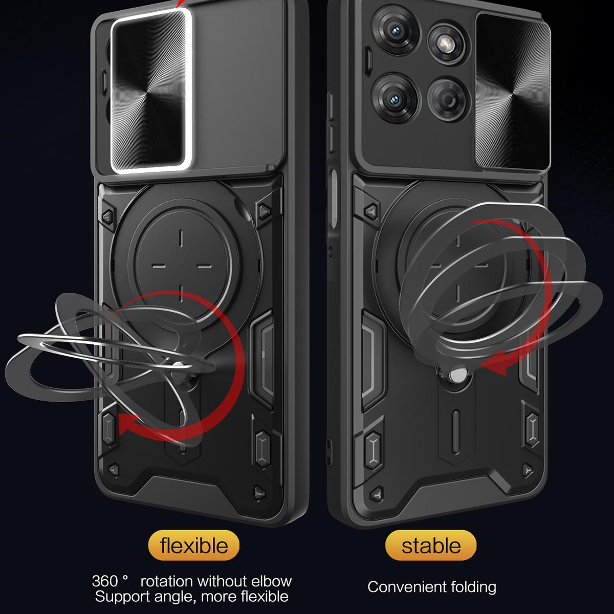 Motorola Moto G Power 2025 Magnetic Holder CD Texture Sliding Camshield Phone Case, TPU PC Shockproof Cover