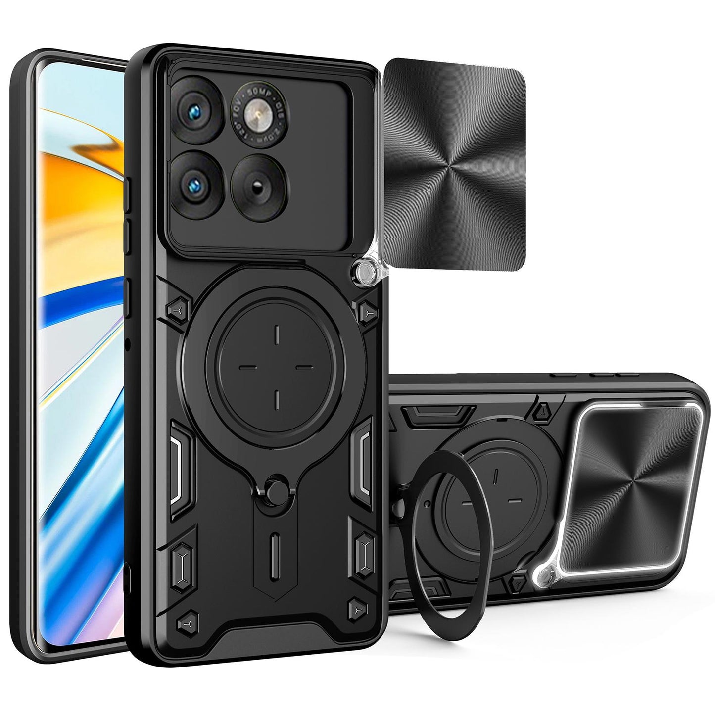 Motorola Edge 70 5G Magnetic Holder CD Texture Sliding Camshield Phone Case, TPU PC Shockproof Cover
