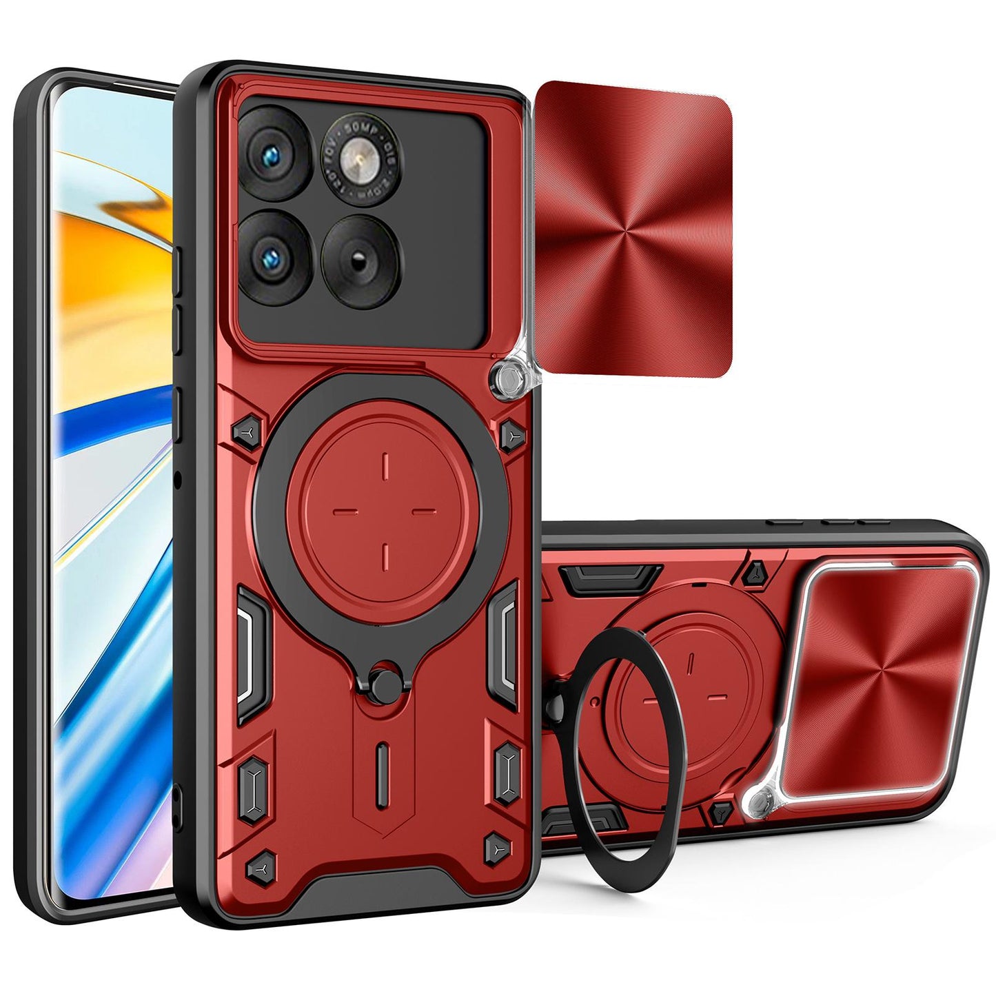 Motorola Edge 70 5G Magnetic Holder CD Texture Sliding Camshield Phone Case, TPU PC Shockproof Cover
