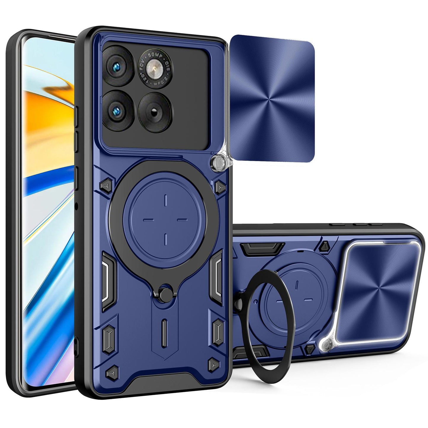 Motorola Edge 70 5G Magnetic Holder CD Texture Sliding Camshield Phone Case, TPU PC Shockproof Cover