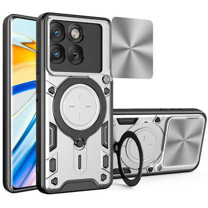 Motorola Edge 70 5G Magnetic Holder CD Texture Sliding Camshield Phone Case, TPU PC Shockproof Cover