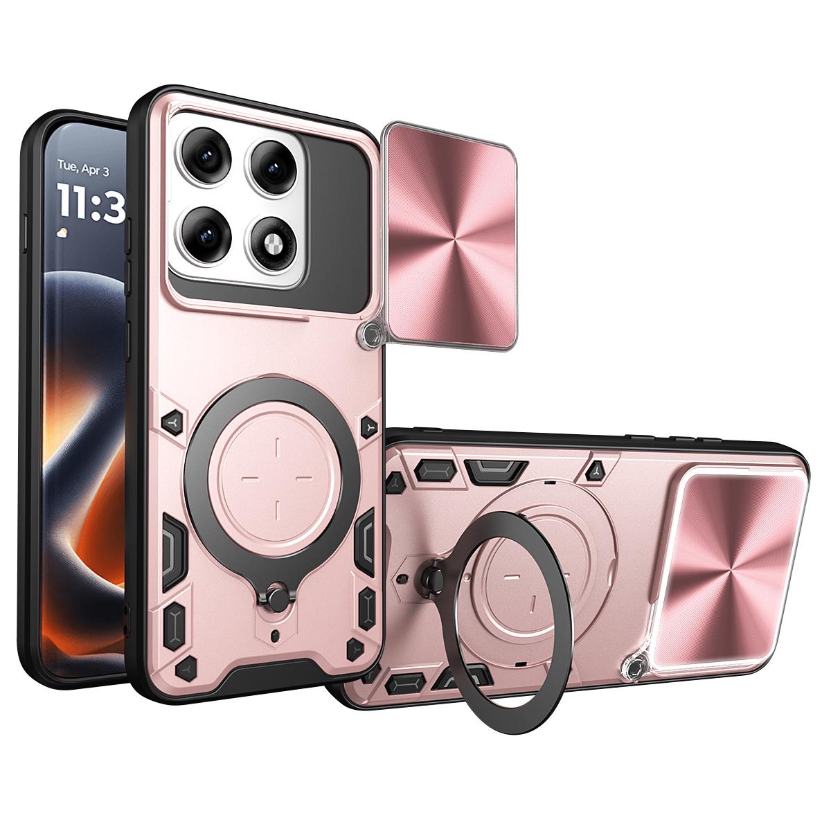 Motorola Edge 70 Pro 5G Magnetic Holder CD Texture Sliding Camshield Phone Case, TPU PC Shockproof Cover