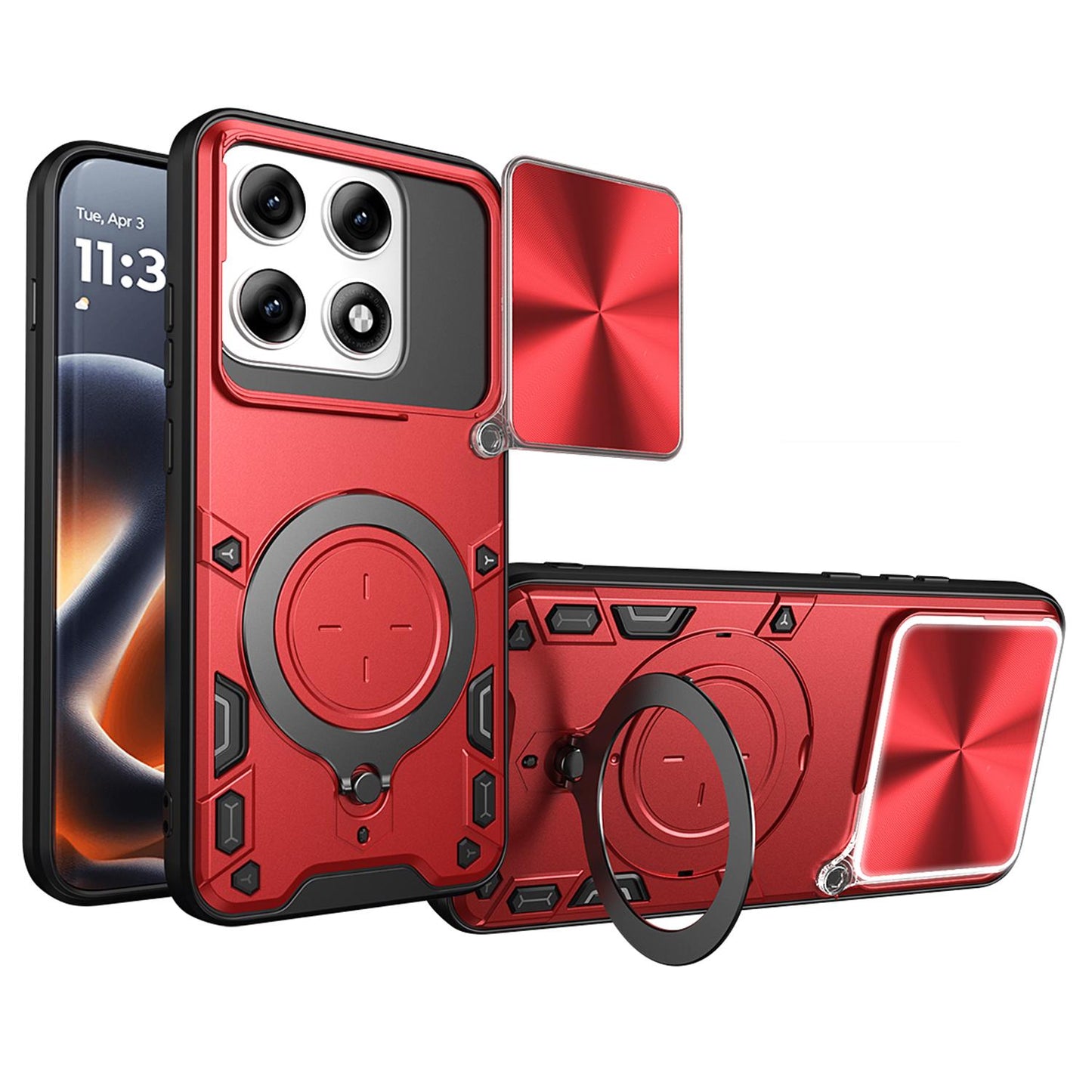 Motorola Edge 70 Pro 5G Magnetic Holder CD Texture Sliding Camshield Phone Case, TPU PC Shockproof Cover