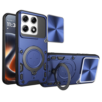 Motorola Edge 70 Pro 5G Magnetic Holder CD Texture Sliding Camshield Phone Case, TPU PC Shockproof Cover