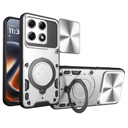 Motorola Edge 70 Pro 5G Magnetic Holder CD Texture Sliding Camshield Phone Case, TPU PC Shockproof Cover
