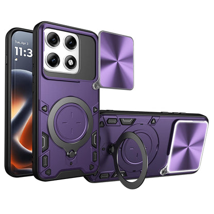 Motorola Edge 70 Pro 5G Magnetic Holder CD Texture Sliding Camshield Phone Case, TPU PC Shockproof Cover