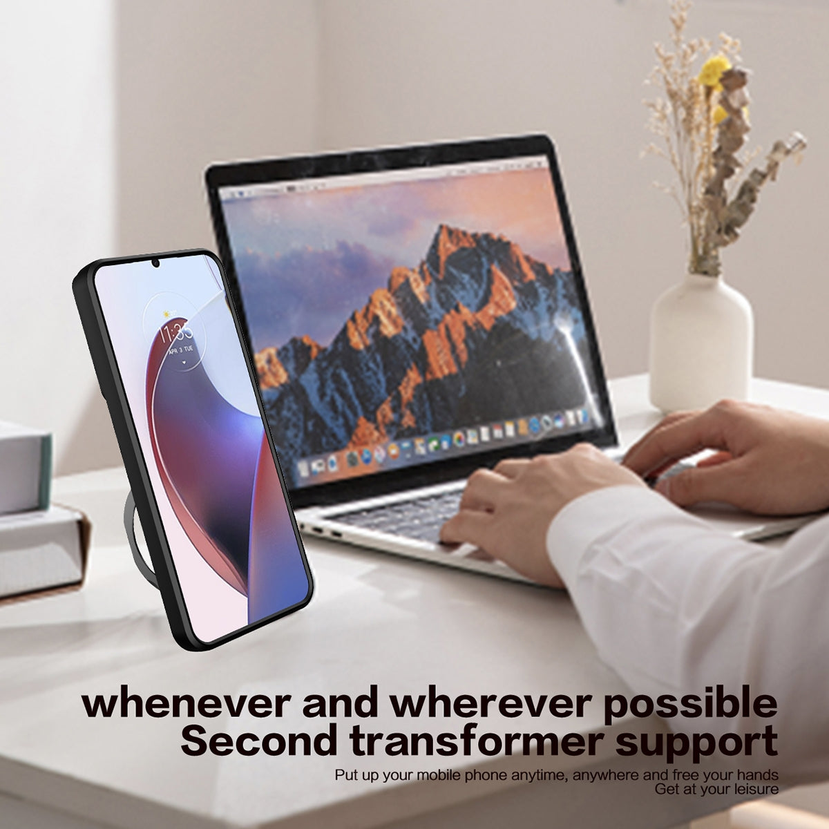 OPPO Reno10 5G Magnetic Holder CD Texture Sliding Camshield Phone Case, TPU PC Shockproof Cover
