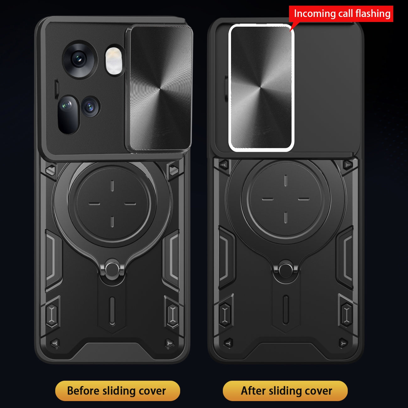 OPPO Reno11 5G Magnetic Holder CD Texture Sliding Camshield Phone Case, TPU PC Shockproof Cover