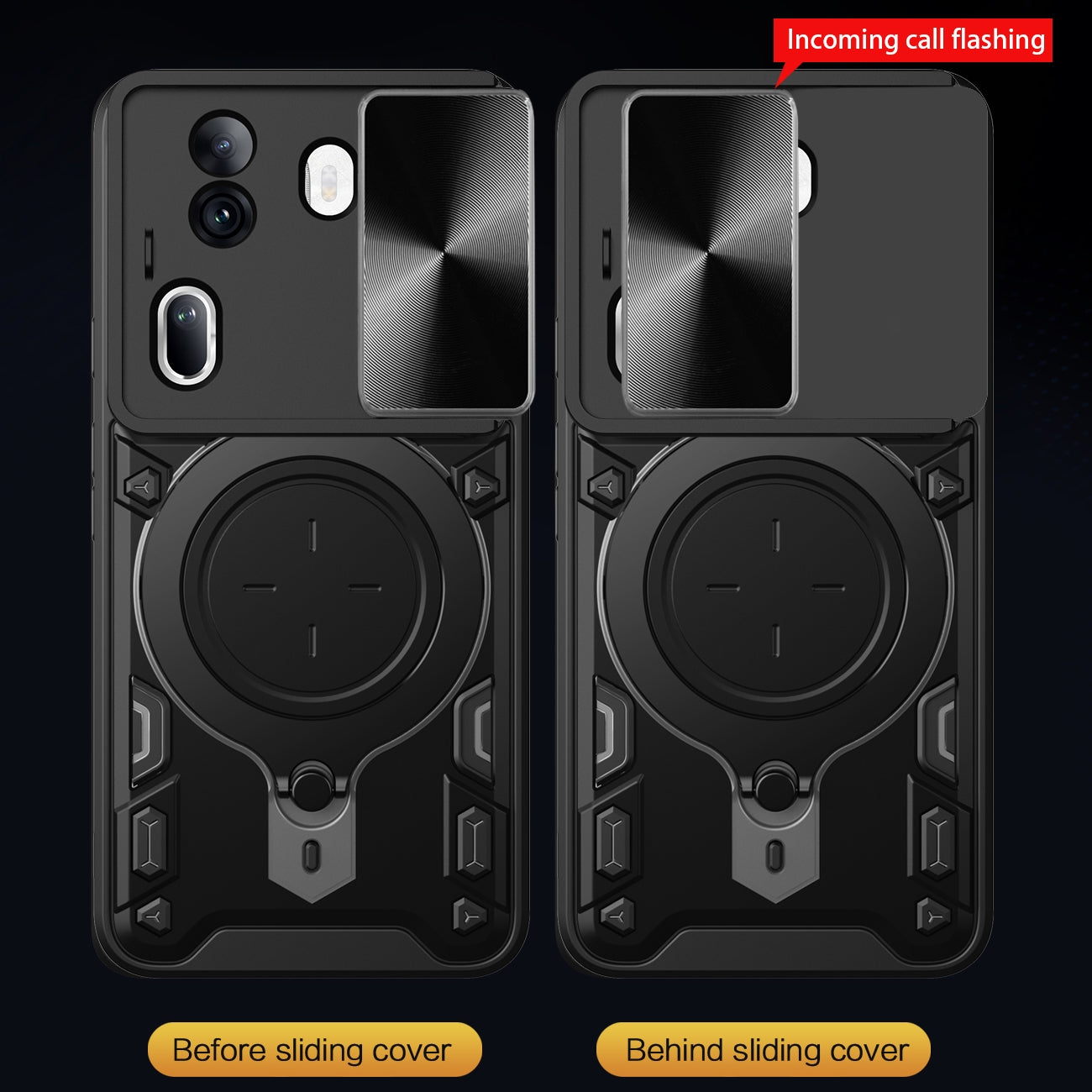 OPPO Reno11 Pro 5G Magnetic Holder CD Texture Sliding Camshield Phone Case, TPU PC Shockproof Cover