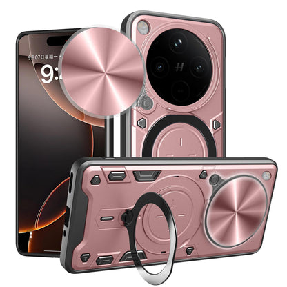 OPPO Find X8 Magnetic Holder CD Texture Sliding Camshield Phone Case, TPU PC Shockproof Cover
